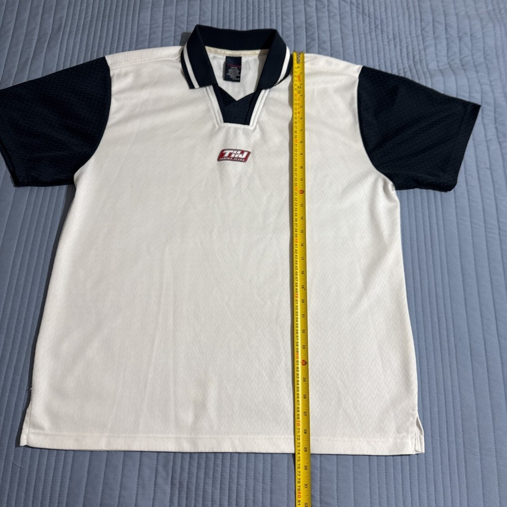 Vintage Tommy Hilfiger Jeans Polo Shirt Mens Size XL Y2K 90s Logo White - Picture 11 of 15